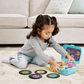 VTech DJ Scratch Cat Record Player includes demo batteries for initial play