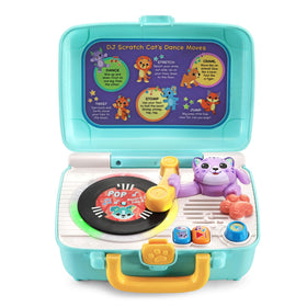 VTech DJ Scratch Cat Record Player kitty head bops to the music for engagement