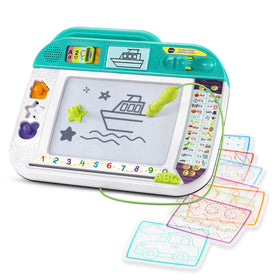 VTech Doodle and Draw Learning Center with stencils and stamps supports creative writing practice.