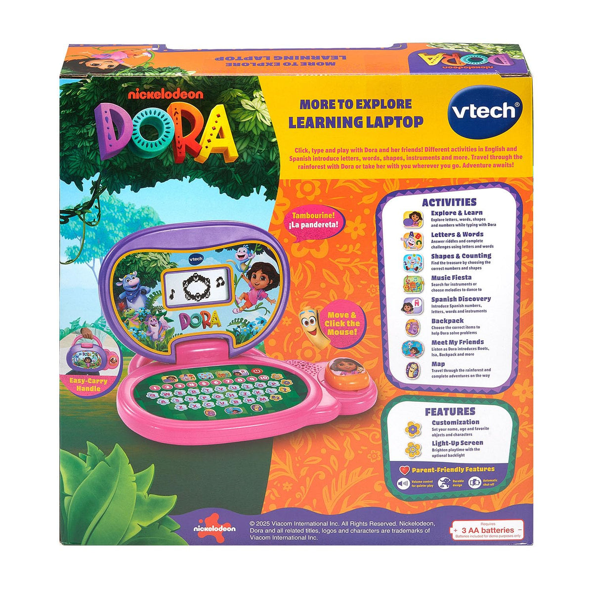 VTech Dora learning laptop colorfulness supports engaging, screen-free exploration at home