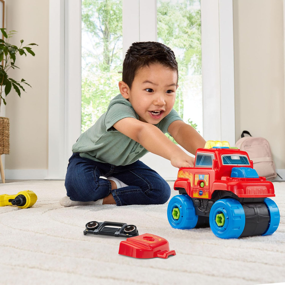 VTech Drill and Learn Monster Truck repair mode guide explains step-by-step assembly