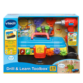VTech Drill and Learn Toolbox hammer and wrench support imaginative construction play.
