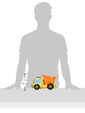 VTech Drop and Go Dump Truck orange movement; push or pull to hear rocks rumble inside