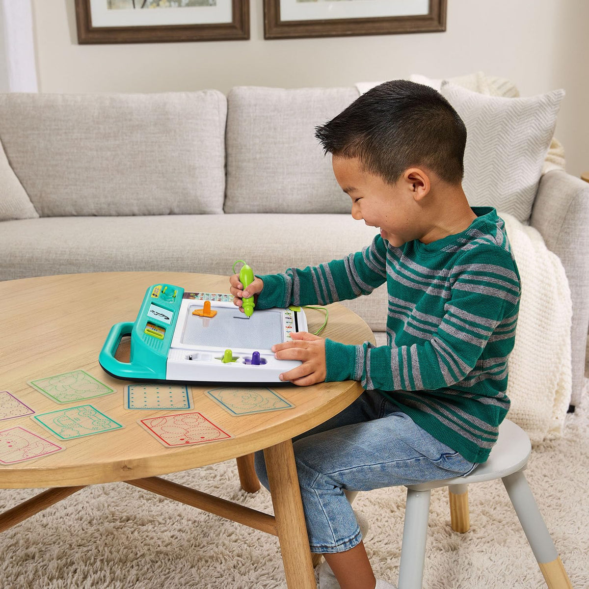 Clear the board quickly with the ABC slider for new activities.