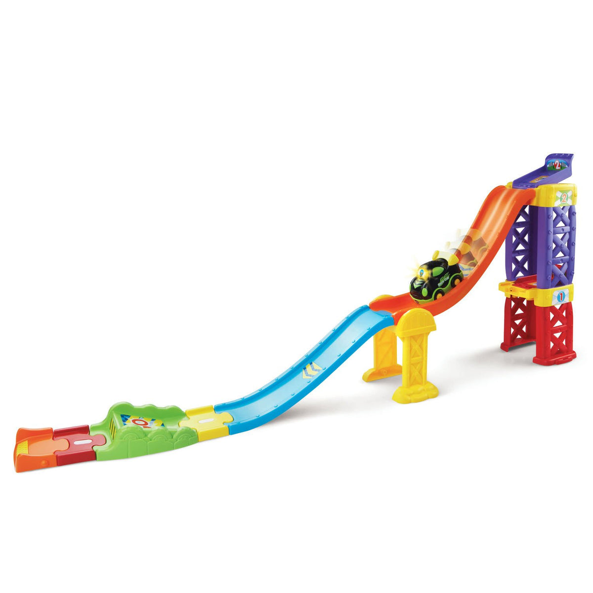 VTech Go! Go! Smart Wheels 3-in-1 Raceway with launch ramp promotes active play.