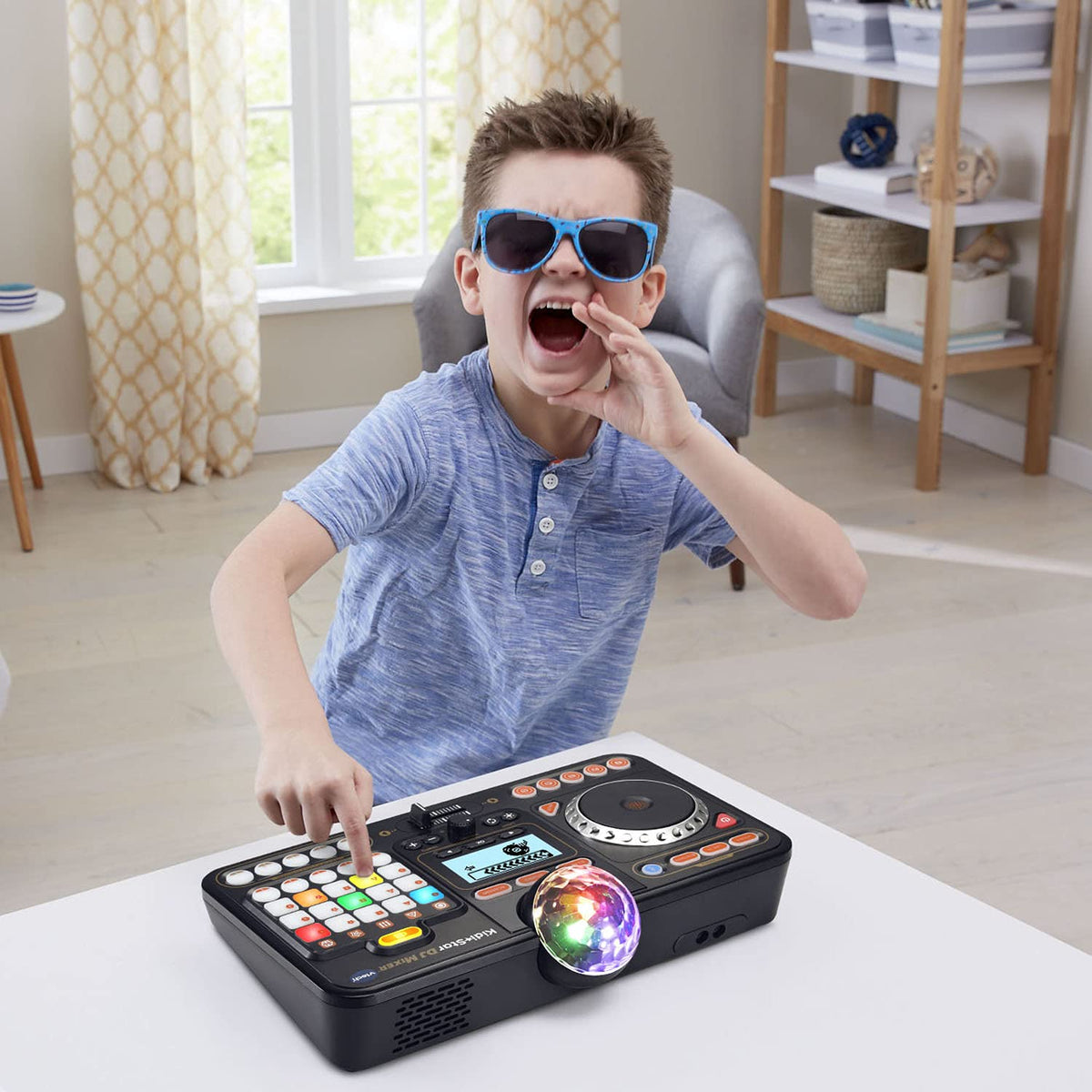 VTech Kidi Star DJ Mixer microphone input invites expressive vocals.