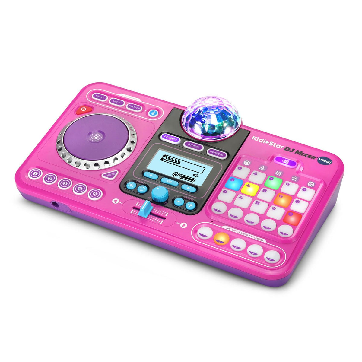 VTech Kidi Star DJ Mixer pink built-in songs offering variety for young DJs