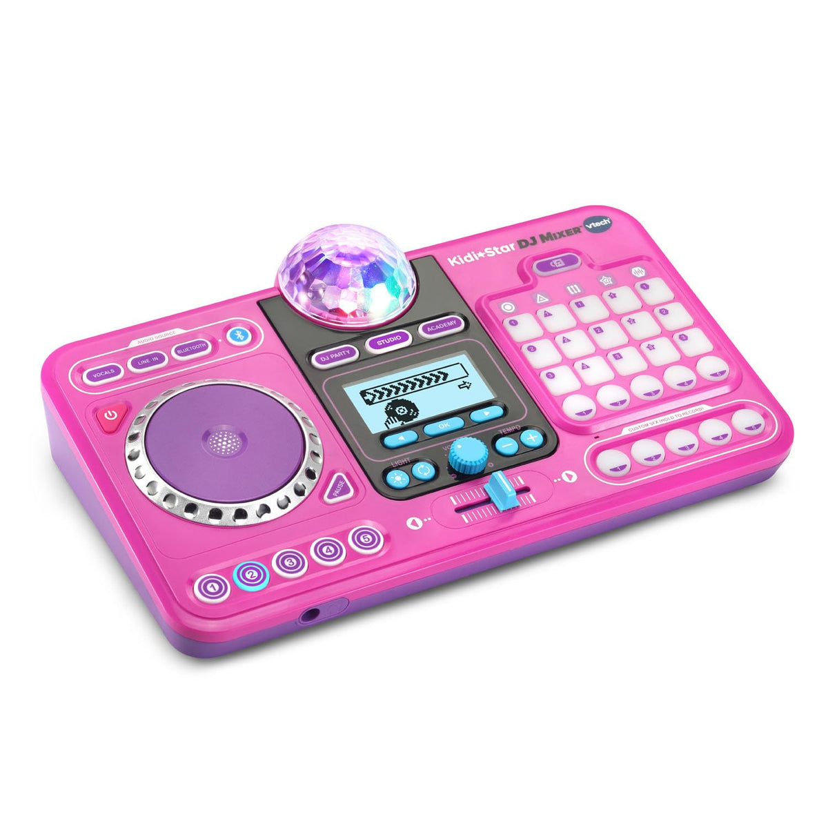 VTech Kidi Star DJ Mixer pink light show for an engaging performance