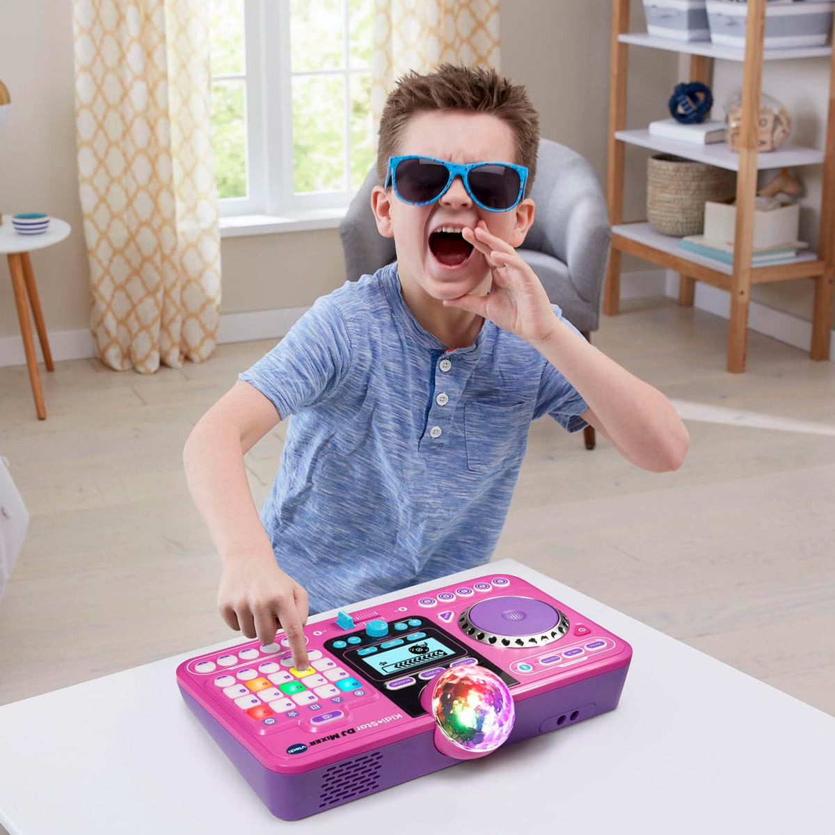 VTech Kidi Star DJ Mixer pink microphone input for recording effects