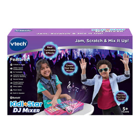 VTech Kidi Star DJ Mixer pink party lights enhance at-home performances