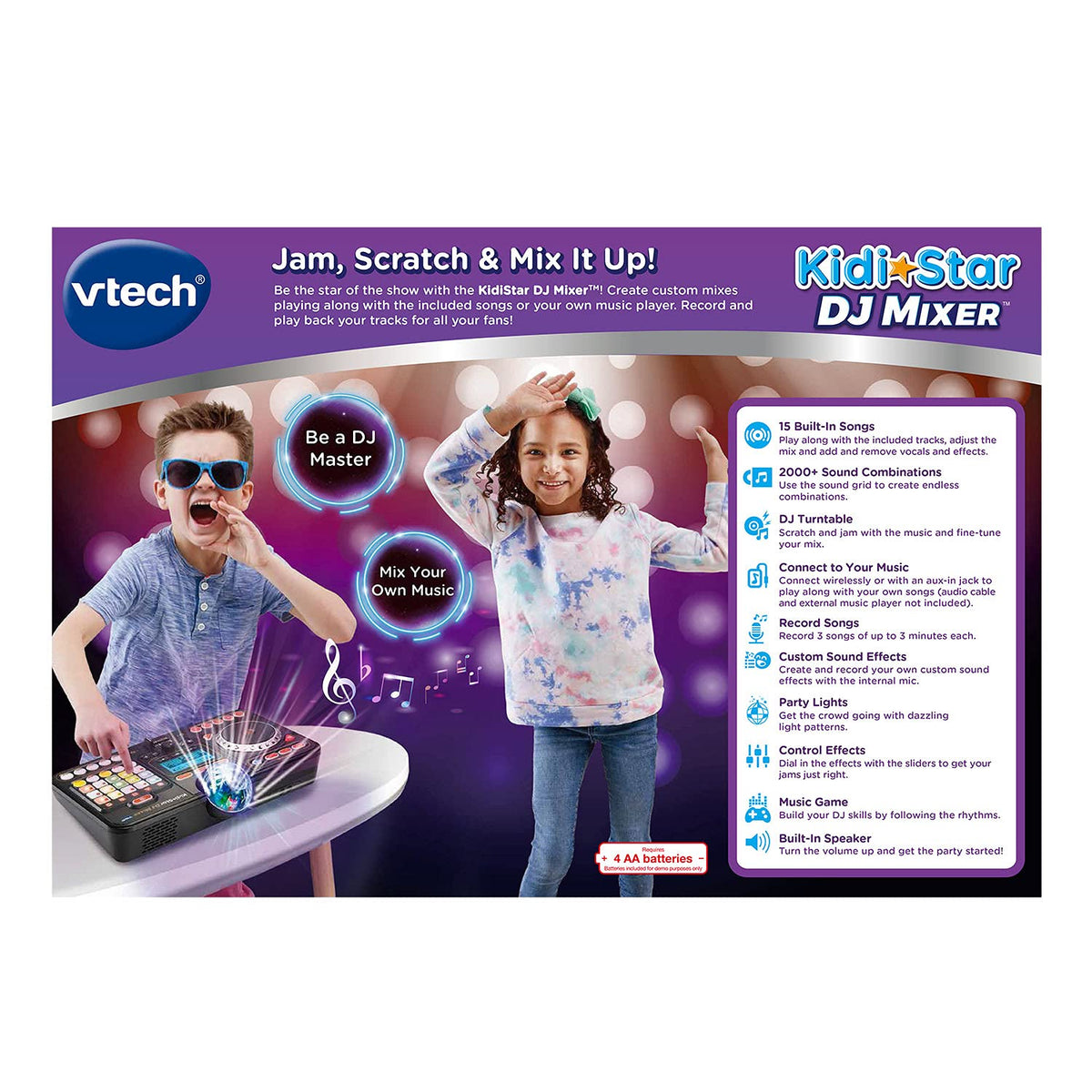 VTech Kidi Star DJ Mixer rhythm game guides beginners through beats.