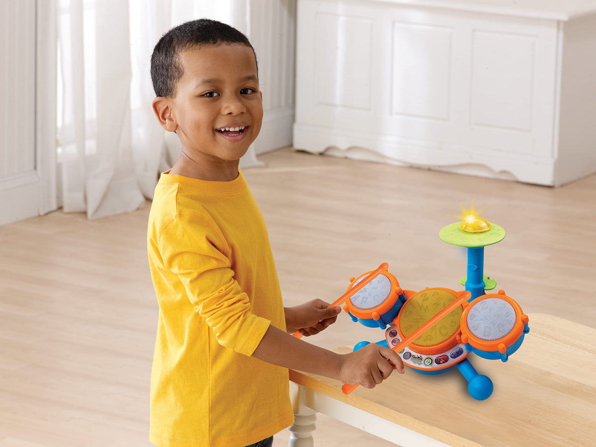 VTech KidiBeats drum sticks included for realistic drumming play.