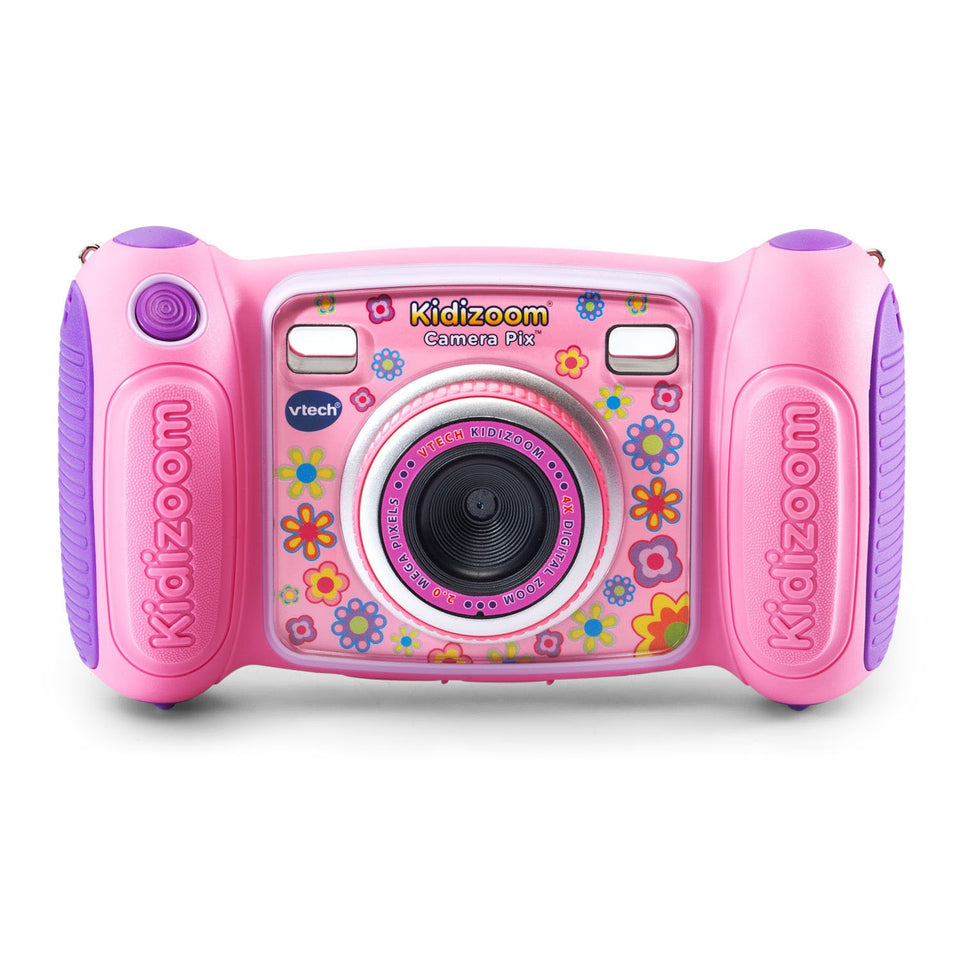VTech KidiZoom Pix pink front view, durable design for daily adventures.
