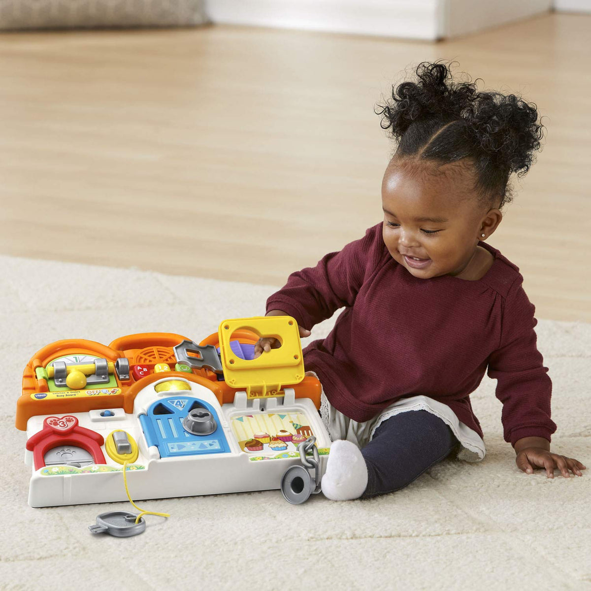 VTech Latches and Doors Busy Board windows closeup sparks curiosity