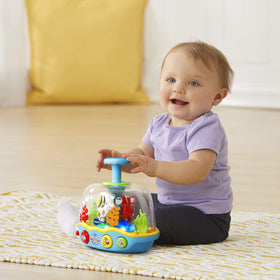 VTech Learn and Spin Aquarium: crab, fish, and starfish sing cheerful songs.