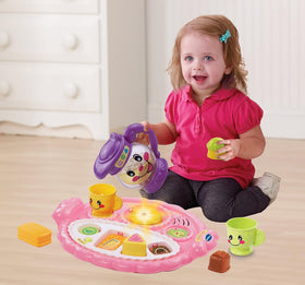 VTech Learn and Discover Pretty Party Playset cups promote sharing during imaginative tea-time.