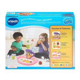 VTech Learn and Discover Pretty Party Playset tea set supports social play for toddlers.