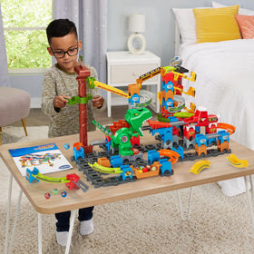 VTech Marble Rush gravity-fed course delivers cascading marble thrills.