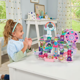 VTech Marble Rush Fairyland dazzling décor enhances colorful storytelling during play.