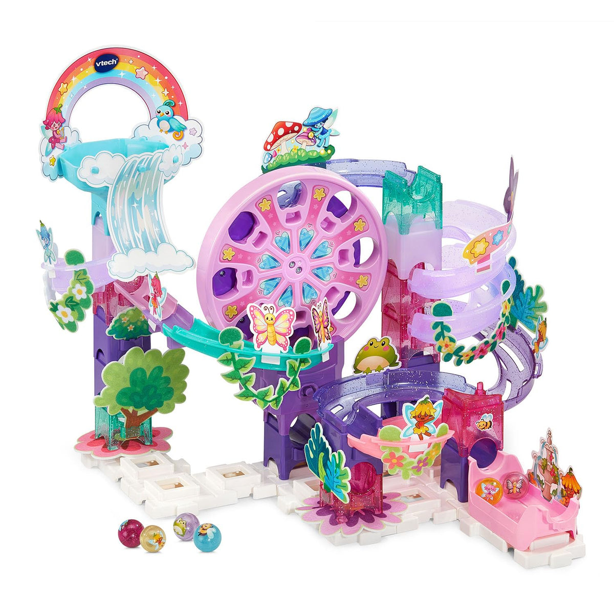 VTech Marble Rush Fairyland Ferris Wheel in action encouraging imaginative play and learning.