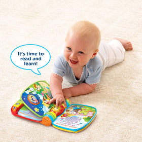 VTech Musical Rhymes Book light up star flashes with music for visual cues.