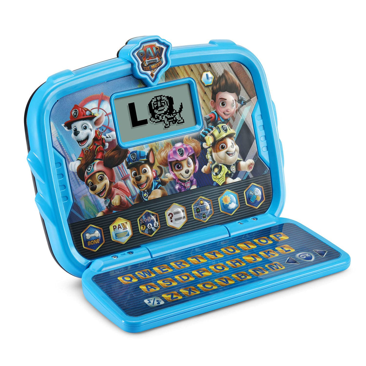 VTech PAW Patrol Learning Tablet showing letter discovery activity boosts phonics practice.