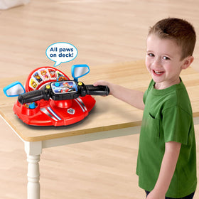 VTech Paw Patrol Pups to The Rescue Driver red Ryder button summons pups to action.