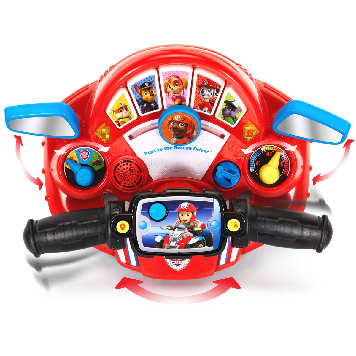 VTech Paw Patrol Pups to The Rescue Driver red side view shows transformable modes.