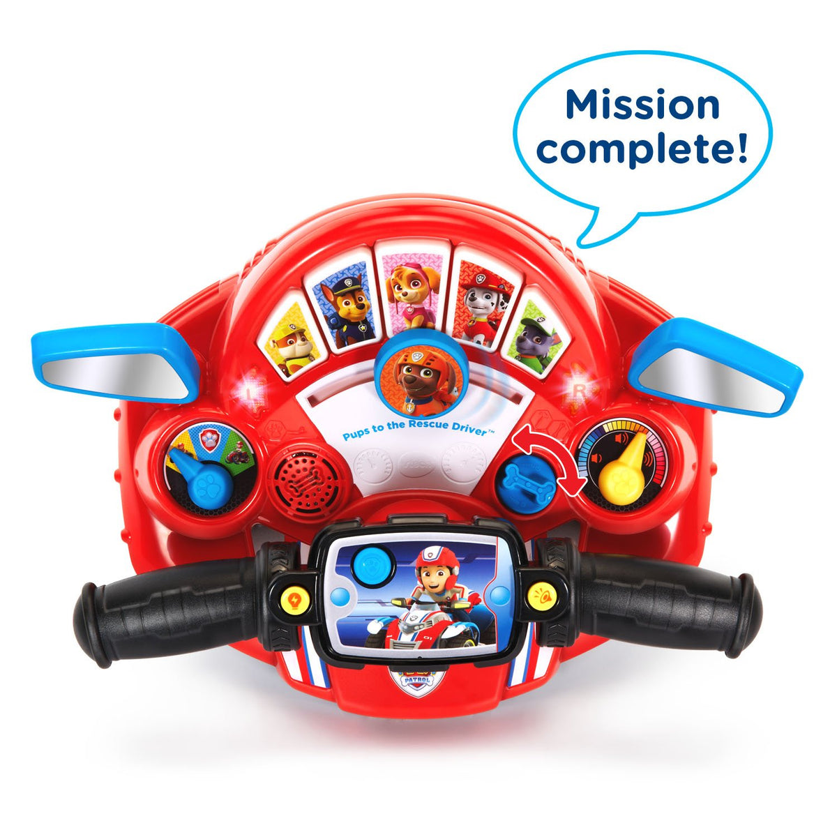 VTech Paw Patrol Pups to The Rescue Driver red hovercraft mode for imaginative missions.