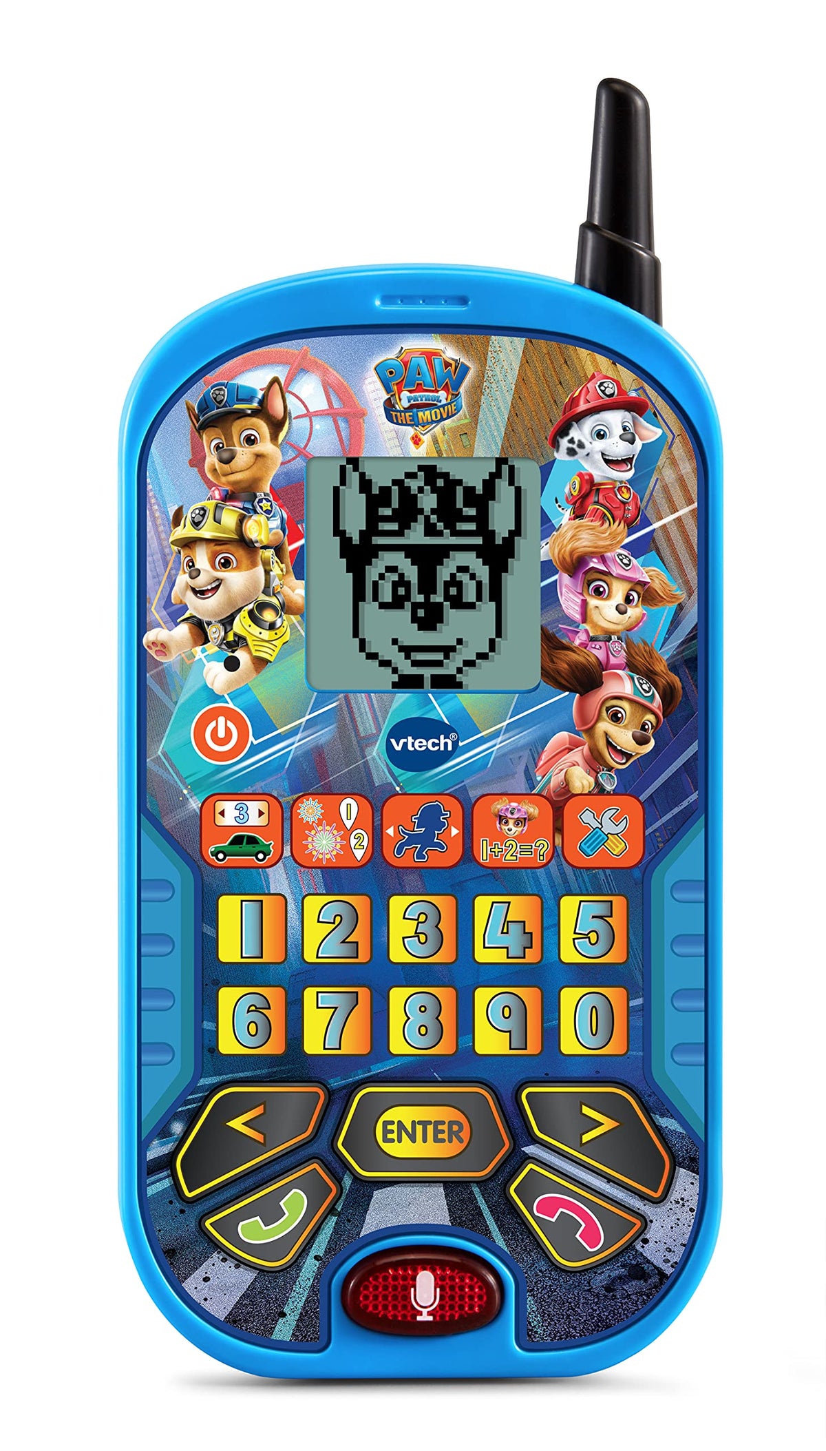 VTech PAW Patrol The Movie Learning Phone blue main view promotes imaginative play and early learning