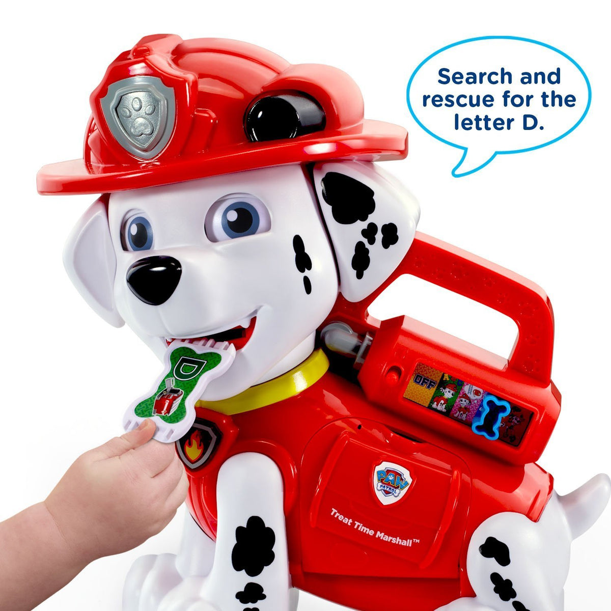 VTech Paw Patrol Treat Time Marshall demonstrates colors and letters through phonics