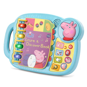 VTech Peppa Pig Learn and Discover Book inside pages display letters and search-and-find activities
