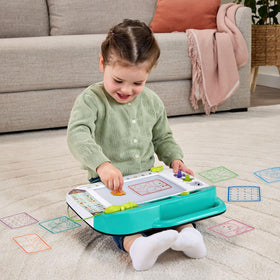 Personalize practice by entering the child’s name on the animated screen.