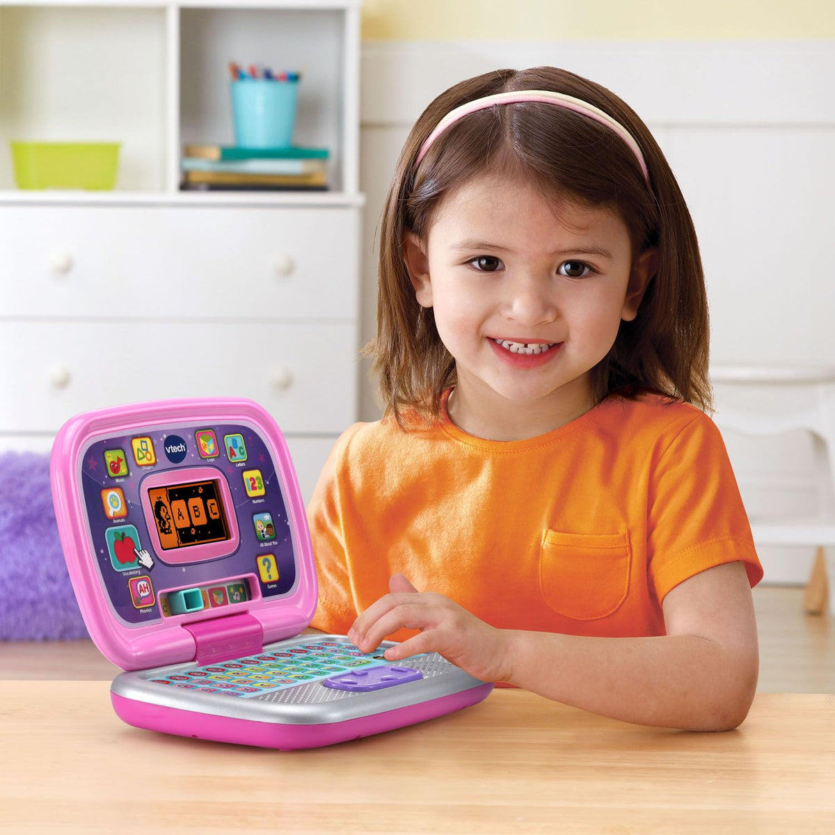 Personalization panel lets kids add name, avatar, and age for ownership
