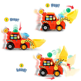 VTech Pop-a-Balls bulldozer red chunky handle ready to push and roll