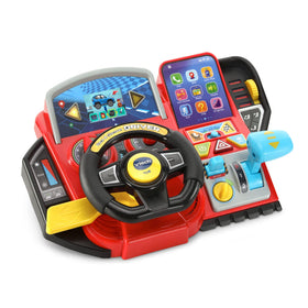 VTech Race and Discover Driver steering wheel for hands-on pretend driving