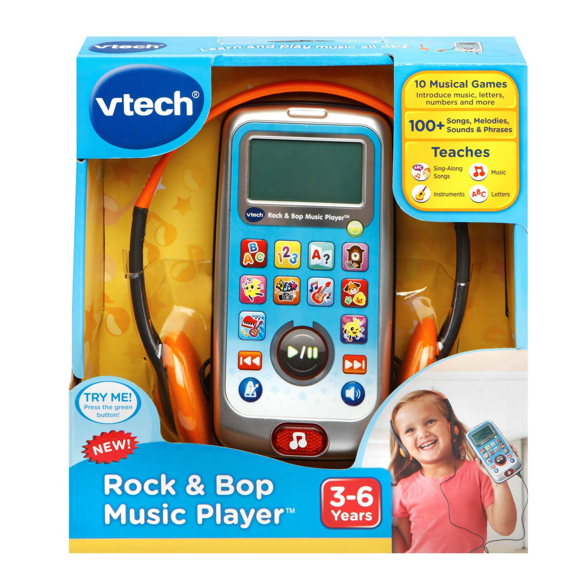 VTech Rock and Bop Music Player blue kids dancing during song time.