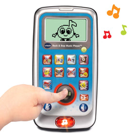 VTech Rock and Bop Music Player blue side view highlighting learning games.