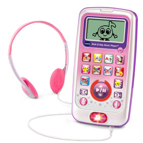 VTech Rock and Bop Music Player pink teaches letters and numbers through songs.