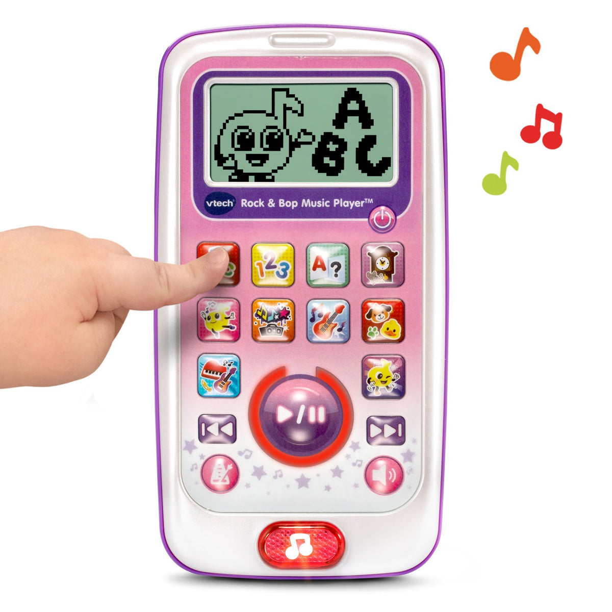 Screen interaction on the VTech Rock and Bop to make music selections.