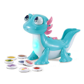 VTech Sandy Snacks-a-Lot belly lights up as she reacts to flavors.