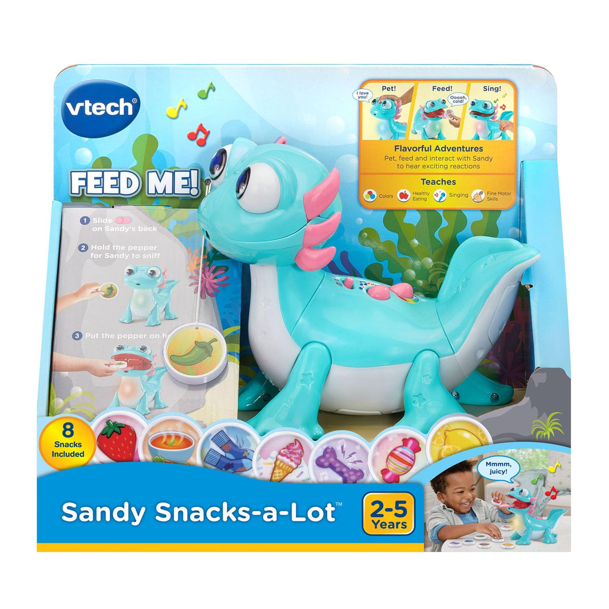VTech Sandy Snacks-a-Lot is designed for toddlers to explore with hands-on play.