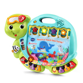 VTech sea turtle pages invite exploration with interactive prompts.