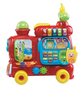VTech Sit-To-Stand Alphabet Train blocks counted during chute play