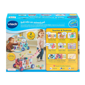 Slots for blocks on both ends support multi-step shape sorting play