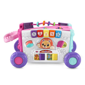 VTech pink wagon with colorful roller, inviting touch and motion during playtime