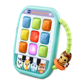 VTech Squishy Lights bee handle; sliding bee and bead spin to engage little hands.