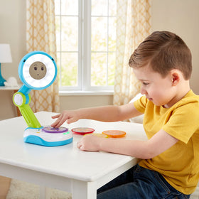 VTech Sunny disk storage rack helps tidy play areas.