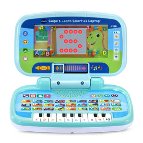VTech Swipe and Learn Smarties Laptop front view engages early learners with letters and sounds.
