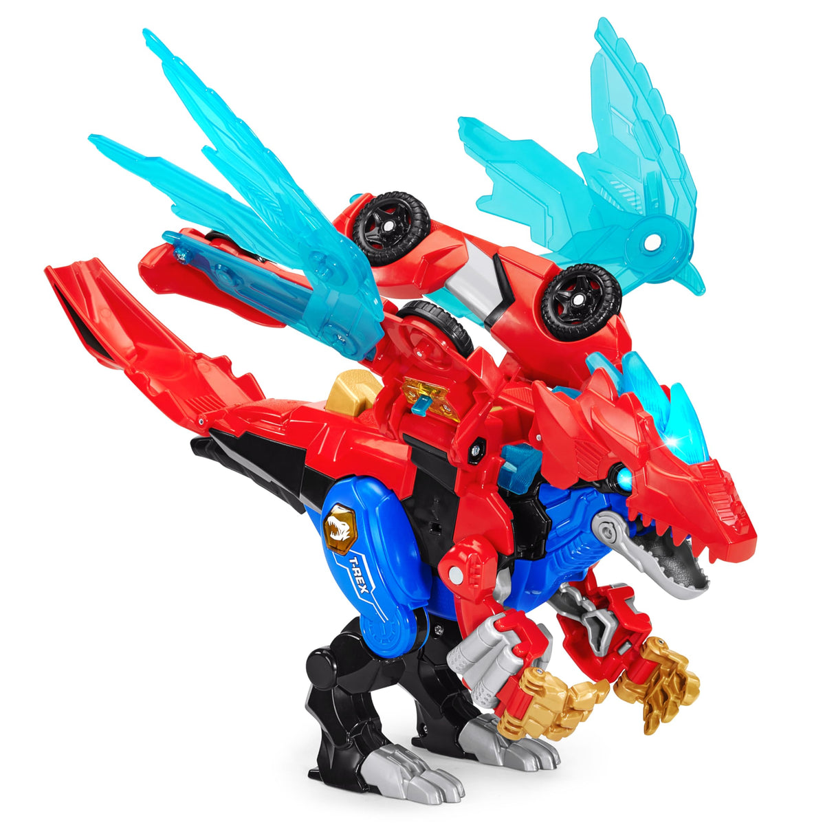 VTech Powerful Dragon formed by Thunder and the Race Car for 2-in-1 play.